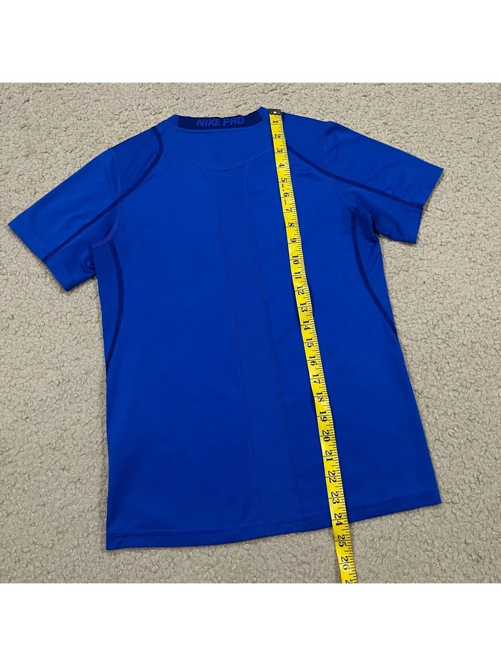 Nike Pro Boys Blue Swoosh Short Sleeve T Shirt Fitted Size Large